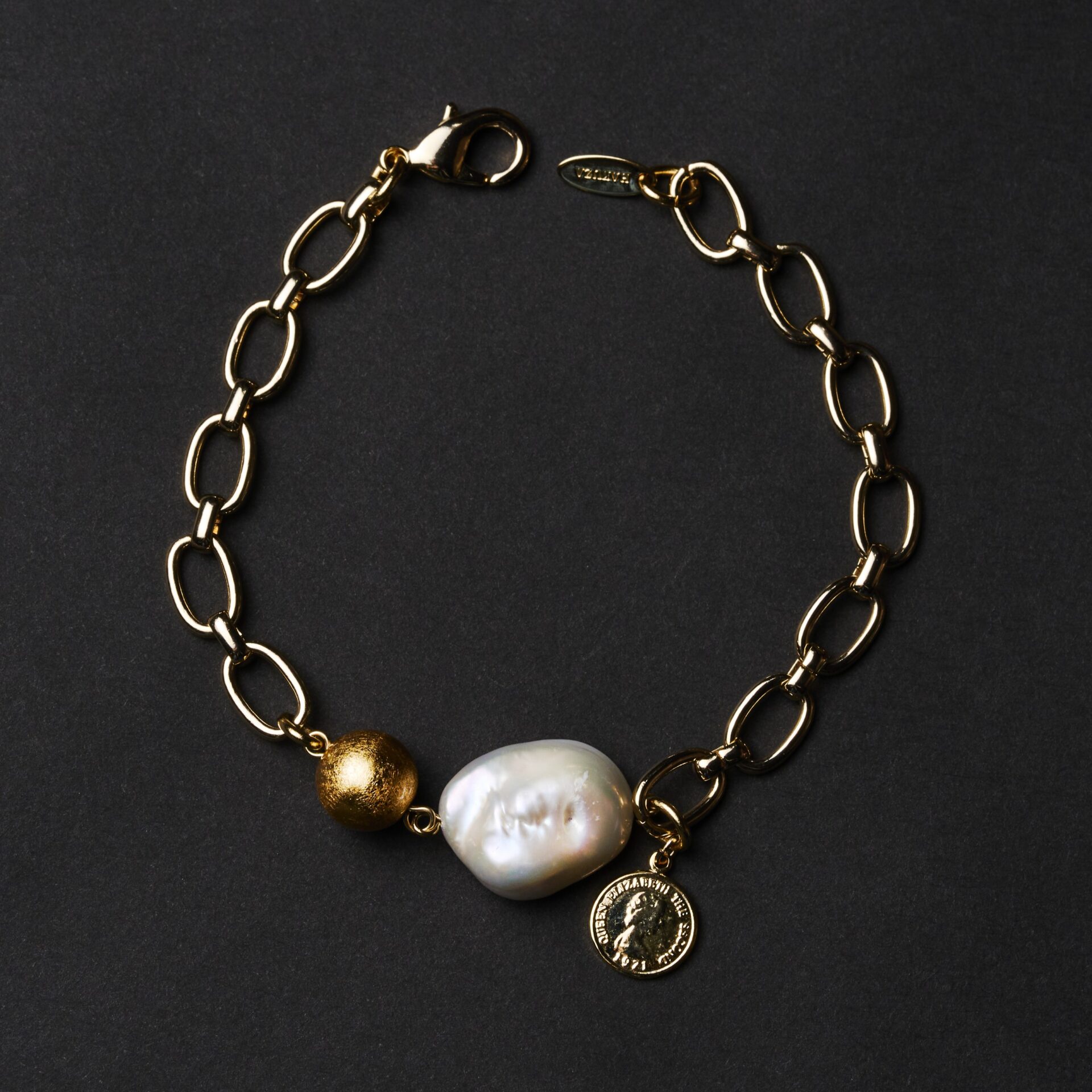 箔珠＆パールブレスレット